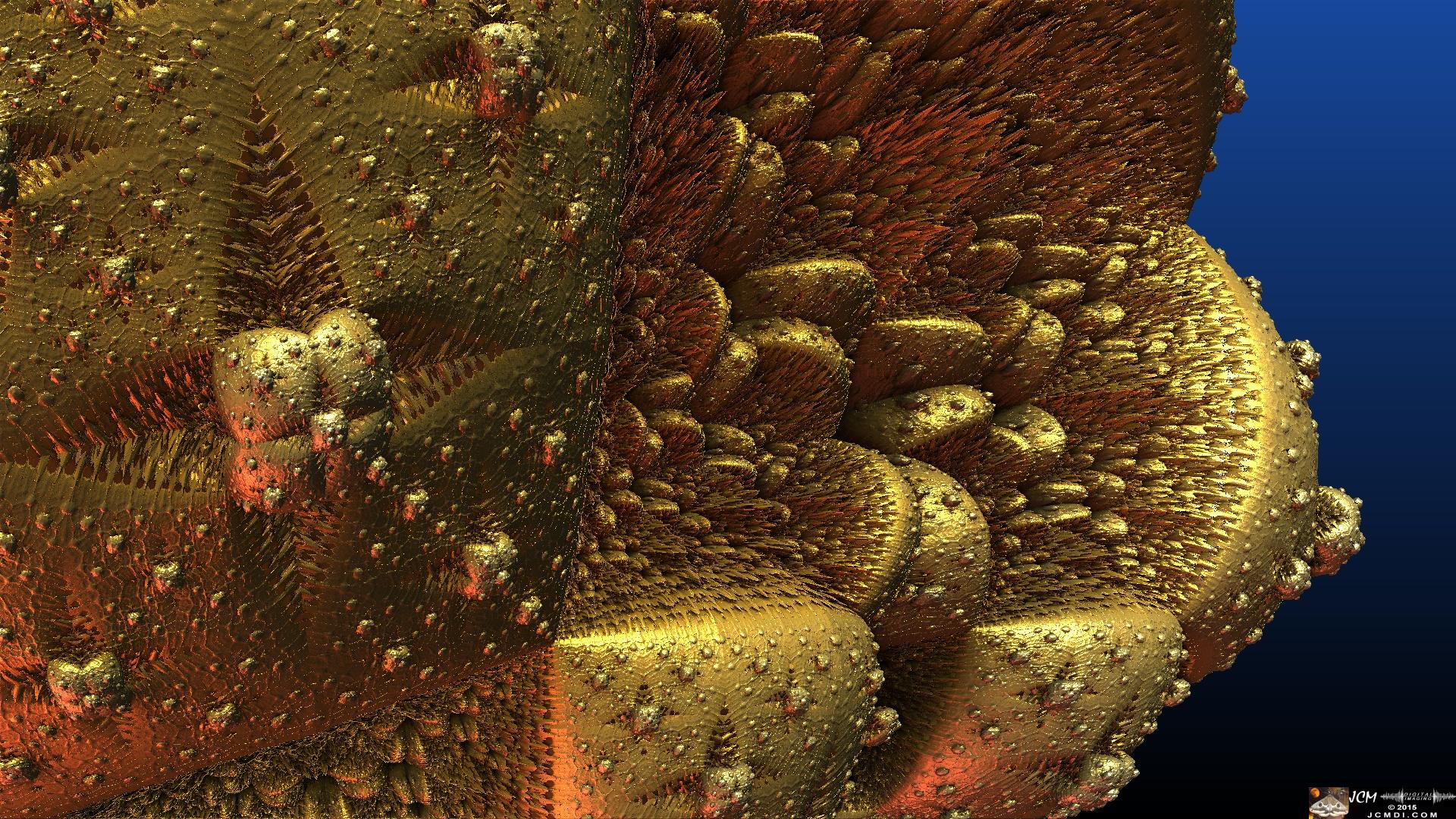 Golden Nugget fractal animation still frame made in Mandelbulb 3D JCMDI.COM